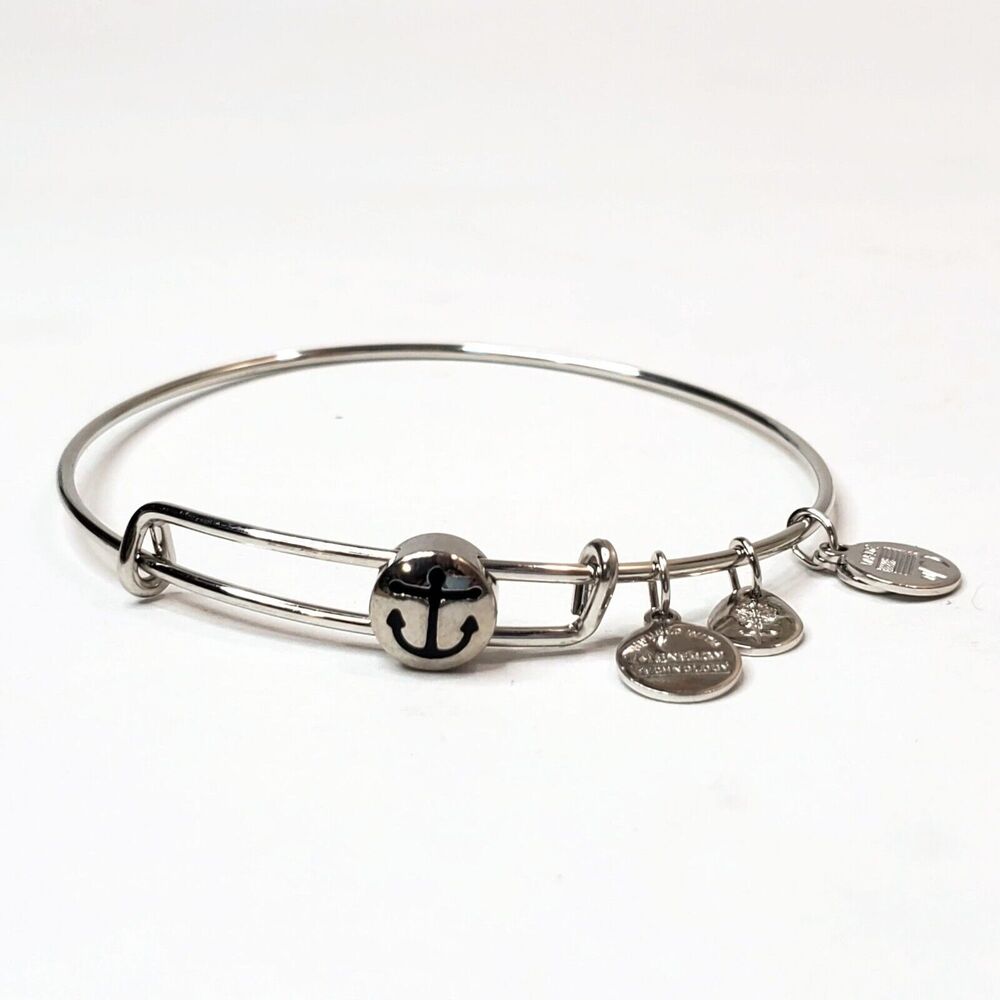Alex And Ani Anchor Silver Tone Bangle Bracelet
